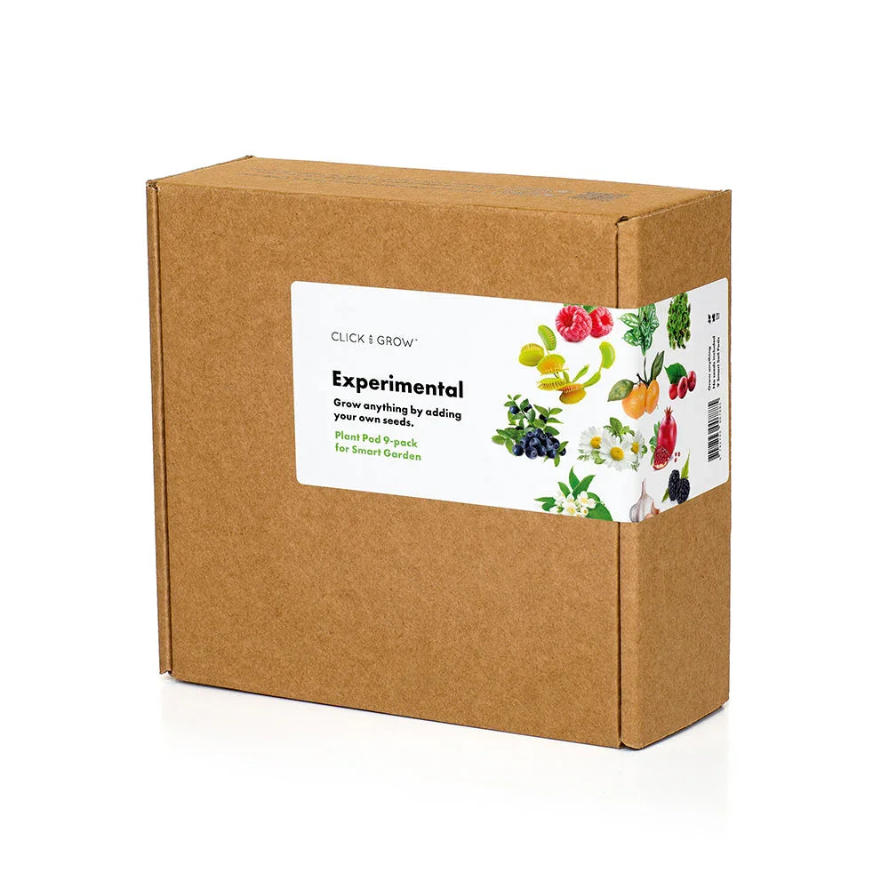 Pflanzenschoten 3er-Pack, braune Versandbox mit Etikett